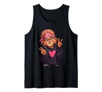 Simpatico Segno della Pace leonessa Stile retrò Femminile Vibe Design Canotta