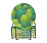 Simpatico set di 6 sottobicchieri per bevande Posavasos Para Mesa con supporto a forma di pianta di cactus