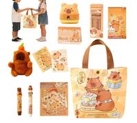 Simpatico set di cancelleria, 8 matite con un peluche | Penne Capybara - per bambini e studenti per imparare a casa per Pasqua, Natale e feste di compleanno