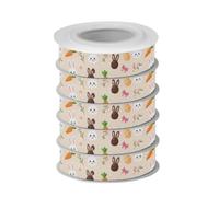 Simpatico set di nastri natalizi pasquali, beige, 1,50 cm | Nastro natalizio con rotolo separato, per decorare l'albero di Natale