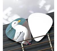 Simpatico set di plettri per chitarra con motivo gabbiano - (sottile/medio/spesso), ampiamente compatibile con tutti i tipi di strumenti a corda,