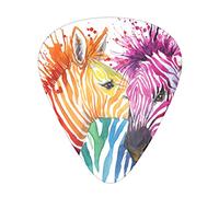 Simpatico set di plettri per chitarra zebra colorati da 12 pezzi per chitarra acustica, chitarra elettrica, contrabbasso, ukulele