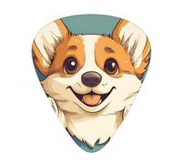 Simpatico set di plettri stampati Corgi, 12 pezzi, sottili, medi e spessi, adatti per chitarra, basso, chitarra elettrica e ukulele