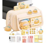Simpatico set di portapenne e righello a tema pecora per ragazze | Astuccio portapenne per bambini, adolescenti, scrittori, artisti, collezionisti, studiare, lavorare, casa, ufficio