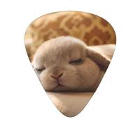 Simpatico set regalo di plettri per chitarra a forma di coniglio addormentato, 12 plettri lisci e durevoli per chitarra acustica, elettrica e basso, regalo perfetto per gli amanti della chitarra e i