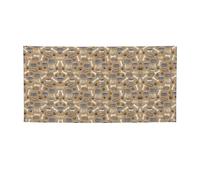 Simpatico sfondo natalizio con ciotola in osso di cane con zampa di Woof stampata con occhielli angolari, vivace cartello da appendere per feste notturne