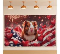 Simpatico sfondo patriottico a forma di cuore, sfondo fotografico con animali festivi, decorazione per San Valentino, 180 x 109 cm