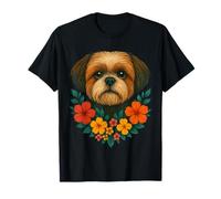 Simpatico Shih Tzu Cane Fiori Floreale Proprietario Primavera Estate Maglietta