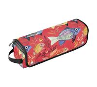 Simpatico Snapper Fish Red 2 in 1 Strumenti per Capelli Organizer e Tappetino Resistente al Calore Grande Capacità Organizzatore di Strumenti per Capelli per Ferri Piastre, Piastre Piastre