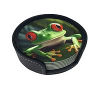 Simpatico sottobicchiere a forma di rana per bevande, set di 6 sottobicchieri in pelle per tazza da tè per tazza da cucina bar decorazione per la casa regalo di inaugurazione della casa