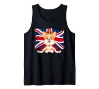 Simpatico Souvenir da Viaggio con Bandiera del Regno Unito Royal Corgi Canotta