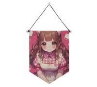 Simpatico striscione da appendere con asta telescopica per ragazze anime, con asta telescopica, decorazione per patio, per interni, feste all'aperto