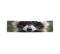 Simpatico striscione da appendere stampato con procione per Halloween e feste di Natale, 30 x 120 cm, sfondo fotografico, ghirlanda, arazzo da parete per sfondo di compleanno, decorazione per eventi