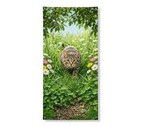 Simpatico striscione decorativo per porta a forma di gatto, decorazione primaverile floreale, per interni ed esterni, a tema animale, 91 x 182 cm