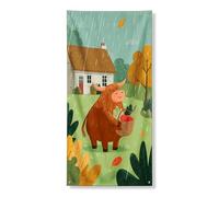 Simpatico striscione decorativo per porta con mucca delle Highland, fantasioso autunno fattoria animale decorazione da giardino, per interni ed esterni, raccolto autunnale, forniture per festival 91 x