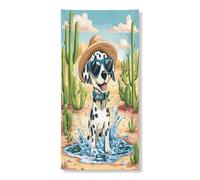 Simpatico striscione decorativo per porta del cane dalmata, divertente cactus deserto porta d'ingresso, decorazione per interni ed esterni, portico per animali domestici, 91 x 182 cm
