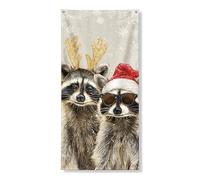 Simpatico striscione decorativo per porta procione, decorazione natalizia con animali festivi, decorazione invernale per interni ed esterni, forniture per sfondo natalizio 91 x 182 cm