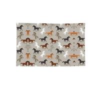 Simpatico striscione decorato con stampa di cavalli 2 × 3 ft/3 × 5ft/4 × 1,8 m, quattro fori, per interni ed esterni, divertente decorazione regalo