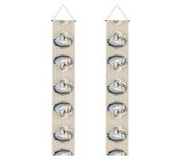 Simpatico striscione di benvenuto stampato con piccolo cigno - Festone decorativo per feste festive, adatto per recinzioni e portici