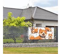 Simpatico striscione e cartelli per cani Shiba Inu da appendere alla parete, bandiera con corda da appendere, 61 x 119 cm, per feste, poster per feste, per interni ed esterni, Capodanno, laurea