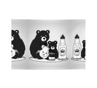 Simpatico striscione natalizio a forma di orsetto con bottiglia di latte, 119,4 x 180,3 cm, per Natale, feste notturne, riunioni di amici