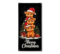 Simpatico striscione natalizio per porta con bestiame delle Highlands, design natalizio con animali per le vacanze, decorazione per interni ed esterni, tema Buon Natale, 91 x 183 cm