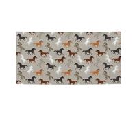 Simpatico striscione per feste con stampa di cavalli, sfondo decorativo per feste di compleanno, Capodanno, Natale.