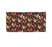 Simpatico striscione per feste con stampa di gallo, cartello di compleanno a tema Capodanno e Natale decorazioni per feste.