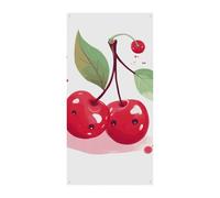 Simpatico striscione per porta a forma di ciliegia, 90 x 180 cm, striscioni per feste, cartello di benvenuto stagionale, decorazione verticale per porta, portico, ingresso, giardino, decorazione