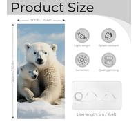 Simpatico striscione per porta con orso polare di benvenuto primavera estate copertura per porta sfondo appeso bandiera portico segno per porta d'ingresso decorazioni stagionali per feste per interni