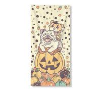 Simpatico striscione per porta di Halloween, adorabile decorazione a forma di zucca, per interni ed esterni, per festival autunnali, 91 x 182 cm