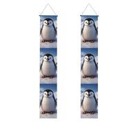 Simpatico striscione per portico con pinguino per porta d'ingresso bandiera da appendere per vacanze stagionali portico segno di benvenuto banner per interni ed esterni decorazioni di laurea classe