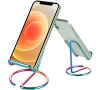 Simpatico supporto per telefono in metallo a forma di arcobaleno da scrivania - Compatibile con tutti i telefoni, iPhone, Switch e iPad
