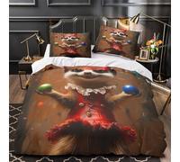 Simpatico suricato che fa il giocoliere 3D Stampa Coperta Letto 3pz Microfibra Facile Cura Cartone animato fantasy Coperteletto 2 federe Resistente Coppie Famiglia Single（140x200cm）
