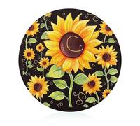 Simpatico tagliere a forma di girasole per cucina, mini tagliere leggero per picnic, rotondo, in vetro temperato, resistente ai graffi, facile da pulire