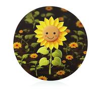 Simpatico tagliere a forma di girasole per cucina, mini tagliere leggero per picnic, rotondo, in vetro temperato, resistente ai graffi, facile da pulire