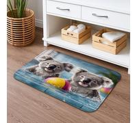 Simpatico tappetino da bagno per piscina con koala, divertente animale dei cartoni animati, assorbente, antiscivolo, decorazione per il bagno estivo, 40,6 x 61 cm