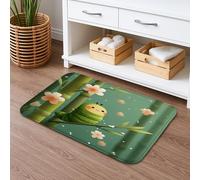 Simpatico tappetino da bagno primaverile con bruco, antiscivolo, ispirato alla natura giocosa, tappetino da doccia antiscivolo, in memory foam, lavabile, per decorazione del bagno, 50 x 81 cm