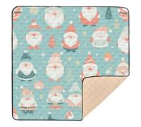 Simpatico tappetino da gioco con gnomi natalizi, grande, antiscivolo, per bambini, portatile, imbottito, per bambini, 127 x 127 cm