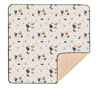 Simpatico tappetino da gioco per bambini con impronte di gatto, grande ed elegante, resistente all'acqua, per neonati, 127 x 127 cm