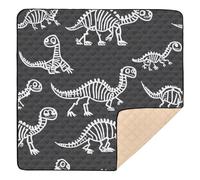 Simpatico tappetino da gioco per bambini con scheletri di dinosauro e osso, in morbida schiuma spessa, per interni ed esterni, portatile, pieghevole, per bambini, 127 x 127 cm