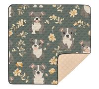 Simpatico tappetino da gioco per bambini con Staffordshire Bull Terrier, verde salvia, grande, elegante, per interni ed esterni, comodo tappetino da gioco per la pancia, per neonati, neonati, neonati