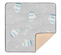 Simpatico tappetino da gioco pieghevole per bambini, per interni ed esterni, impermeabile, per la pancia e gattonare, per bambini, 50 x 50 cm, motivo: Buon Natale inverno (18)