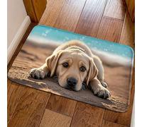 Simpatico Tappetino da Pavimento 3D con Stampa di Un Cane, Tappeto A Illusione Ottica, Assorbente e Ad Asciugatura Rapida, Ideale per L'arredamento Della Casa(Natural6,Small)