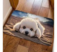 Simpatico Tappetino da Pavimento 3D con Stampa di Un Cane, Tappeto A Illusione Ottica, Assorbente e Ad Asciugatura Rapida, Ideale per L'arredamento Della Casa(Natural3,X-Large)