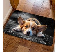 Simpatico Tappetino da Pavimento 3D con Stampa di Un Cane, Tappeto A Illusione Ottica, Assorbente e Ad Asciugatura Rapida, Ideale per L'arredamento Della Casa(Natural7,Small)