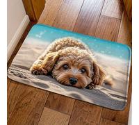 Simpatico Tappetino da Pavimento 3D con Stampa di Un Cane, Tappeto A Illusione Ottica, Assorbente e Ad Asciugatura Rapida, Ideale per L'arredamento Della Casa(Natural2,Small)