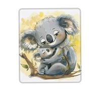 Simpatico tappetino da scrivania con koala mamma e bambino, lavabile per ufficio/gioco/scrittura, base in gomma, superficie in poliestere