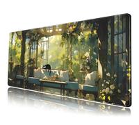 Simpatico tappetino da scrivania per gatti, tappetino da scrivania estetico, anime, kawaii, tappetino per mouse da gioco, tappetino per mouse grande, tappetino per mouse con tastiera XL, 80 x 30 cm,