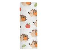 Simpatico tappetino da yoga a forma di riccio marrone per yoga caldo per pavimento stampato, antiscivolo, asciugamano opaco per yoga con borsa per il trasporto di tapete para ejercicio 180,3 x 66 cm
